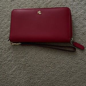 Ralph Lauren Red Wristlet Wallet